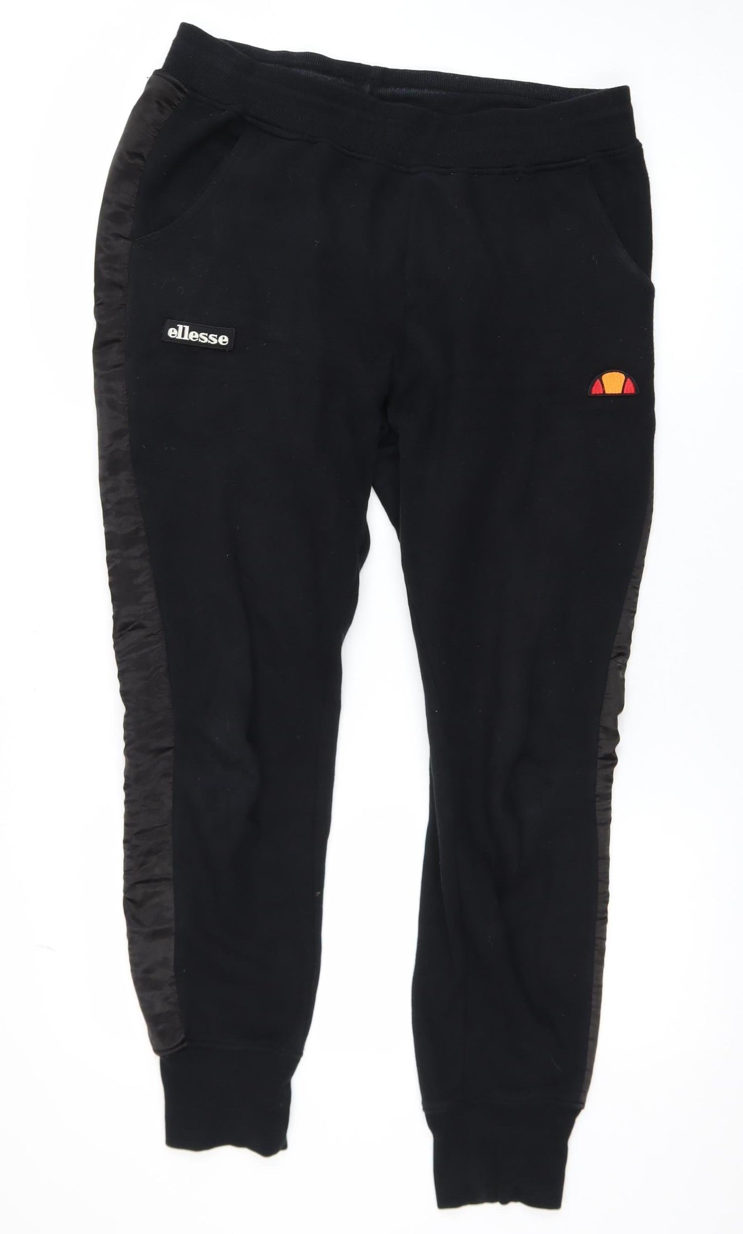 Mens UK Size M ellesse Regular Fit Jogger Black Trousers