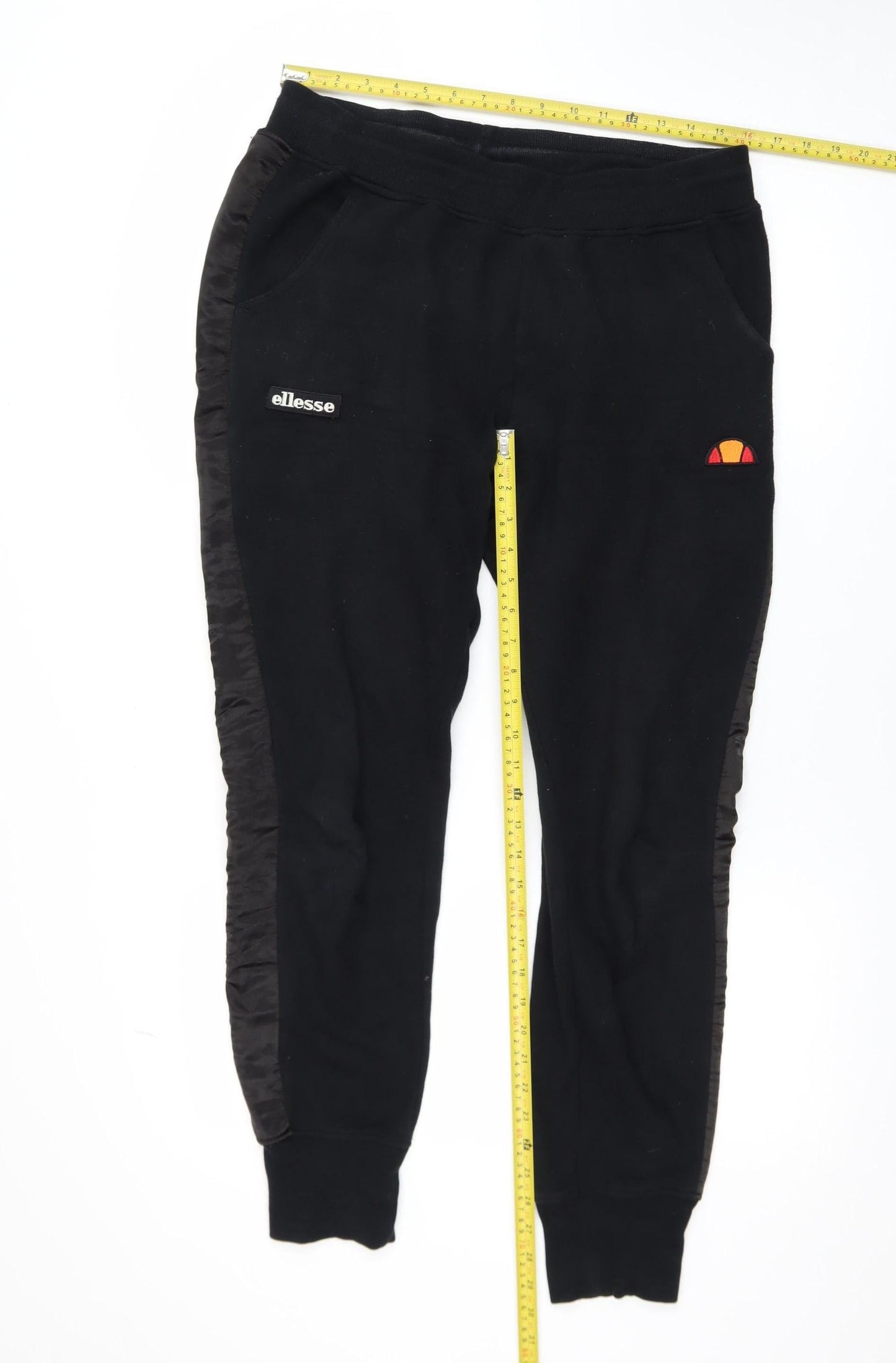 Mens UK Size M ellesse Regular Fit Jogger Black Trousers