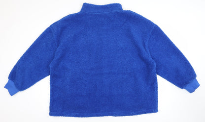 Simply Be Women's Blue Fleece Jacket Size 22 Relaxed Fit Casual Outerwear