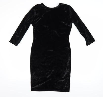 Miss Selfridge Women’s Black Velvet Bodycon Dress Size 10