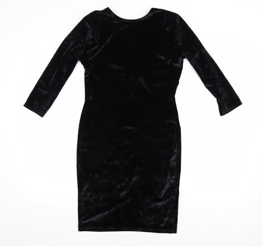 Miss Selfridge Women’s Black Velvet Bodycon Dress Size 10