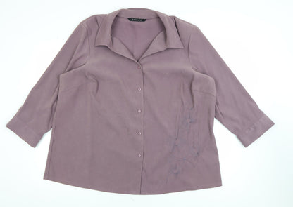 Womens UK Size 24 essence Purple Classic Blouse