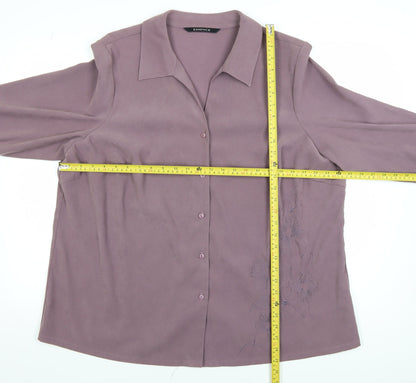 Womens UK Size 24 essence Purple Classic Blouse