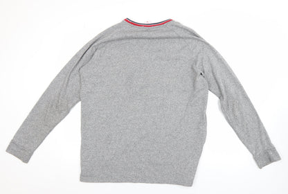 LFC Men's Grey XL Crew Neck Cotton Blend Pullover Jumper