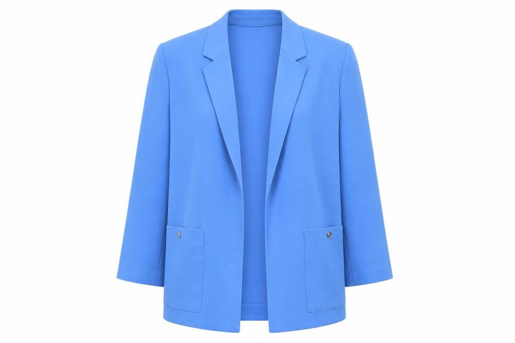 Eastex Women’s Blue Wool Blend Lined Blazer Jacket Size 14