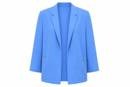 Eastex Women’s Blue Wool Blend Lined Blazer Jacket Size 14