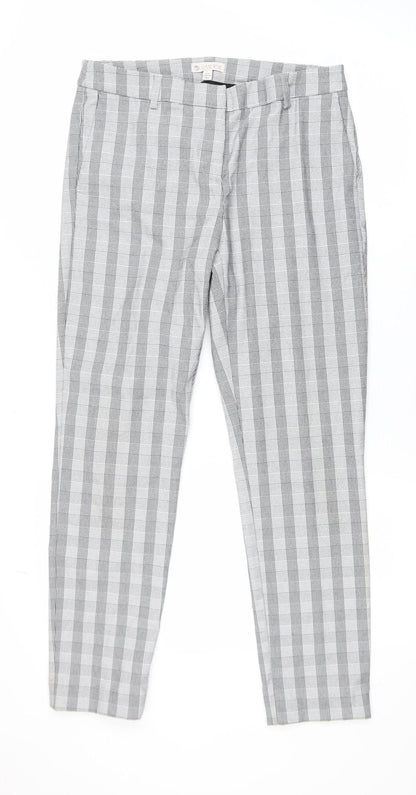 Eliane Rose Women’s Grey Check Slim Tapered Trousers Size 10