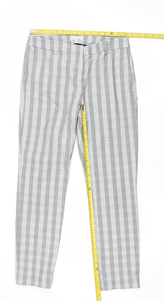 Eliane Rose Women’s Grey Check Slim Tapered Trousers Size 10