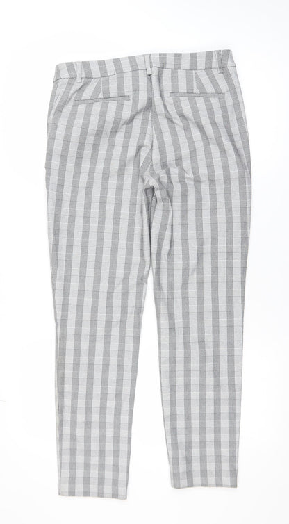 Eliane Rose Women’s Grey Check Slim Tapered Trousers Size 10