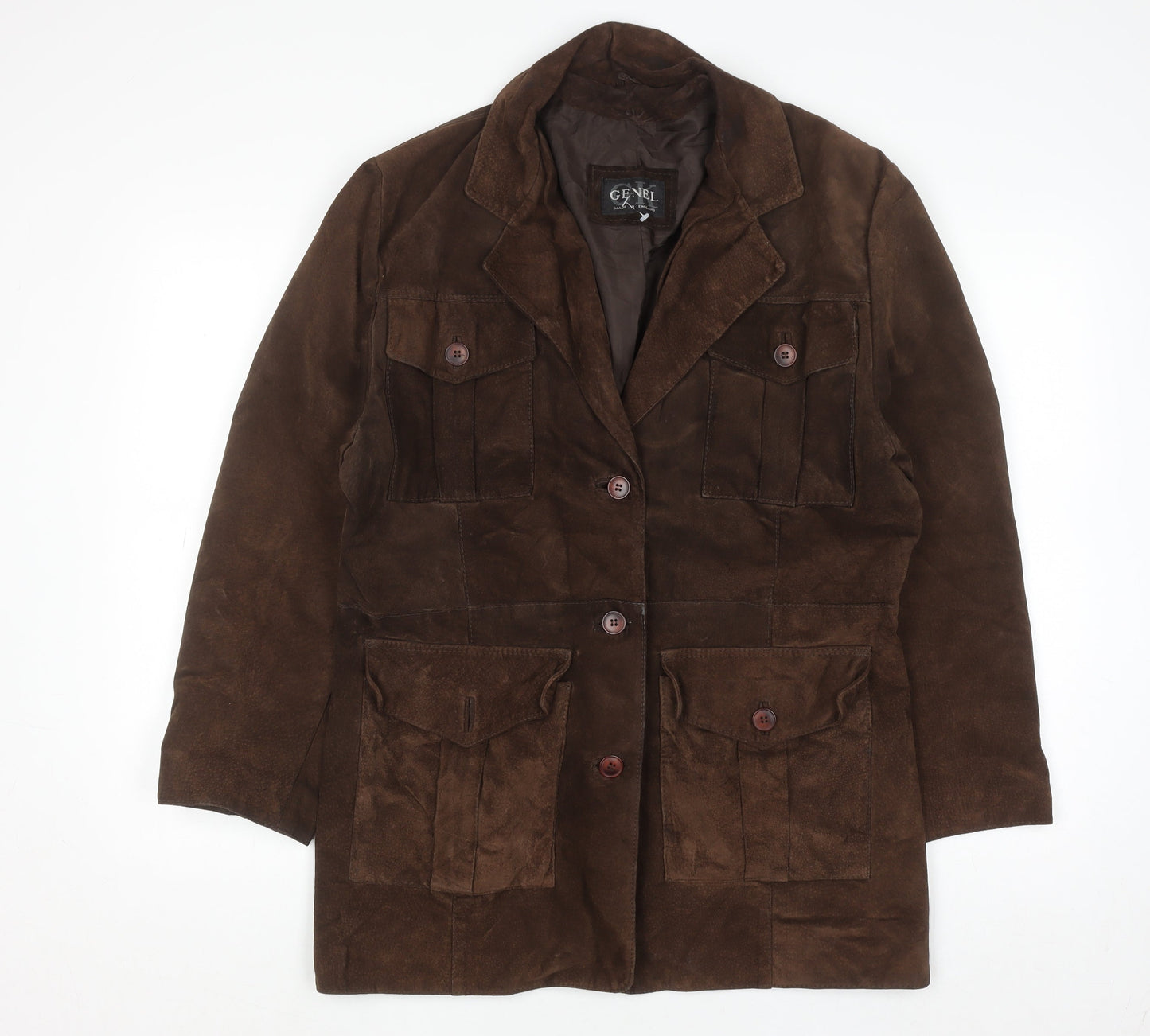 Womens UK Size 12 Genel Brown Overcoat