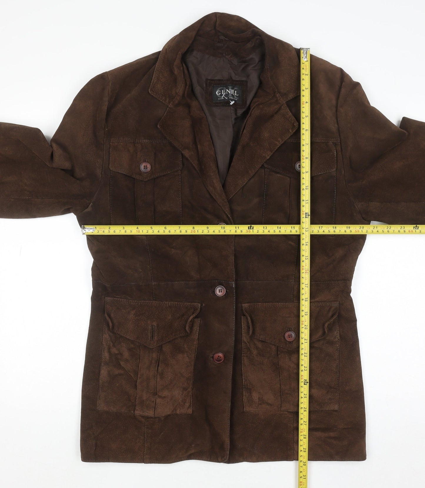 Womens UK Size 12 Genel Brown Overcoat