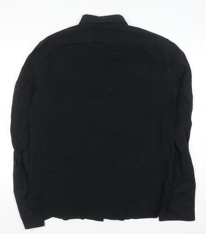 Ted Baker Men's Black Slim Fit Long Sleeve Button-Up Shirt Size 17