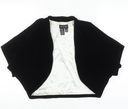 Episode Women's Black Velvet Shrug Size 10 Silk Blend Lined Formal