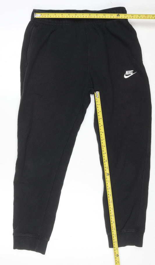 Nike Men's Black M Jogger Sweatpants Cotton Blend Elastic Waist Activewear