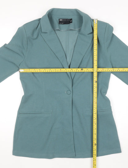 ASOS DESIGN Women's Green Blazer Jacket UK14 Regular Fit Single-Breasted