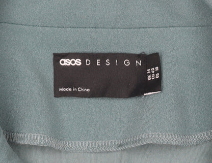 ASOS DESIGN Women's Green Blazer Jacket UK14 Regular Fit Single-Breasted