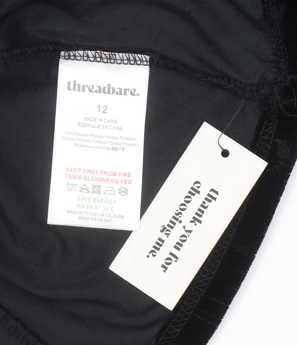 Womens UK Size 12 Threadbare Black Cardigan Jumper