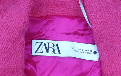 Womens UK Size 14 Zara Pink Overcoat
