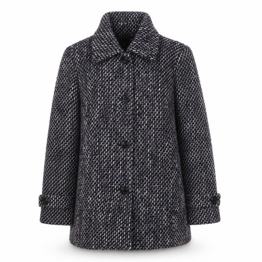 Isle Collection Women’s Purple Tweed Wool Blend Mid-Length Overcoat Size 16