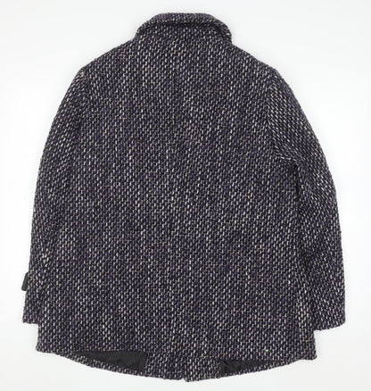 Isle Collection Women’s Purple Tweed Wool Blend Mid-Length Overcoat Size 16
