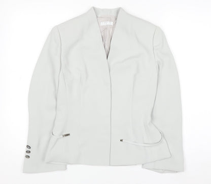 Precis Petite Women's Grey Size 12 Classic Lined Blazer Jacket