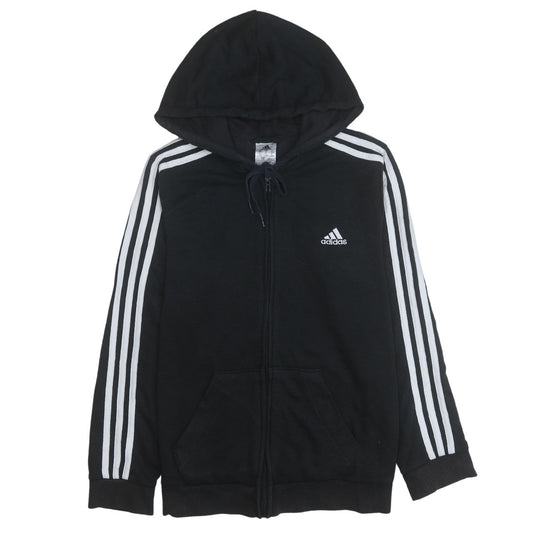 Womens UK Size 16 adidas Black Full Zip Hoodie