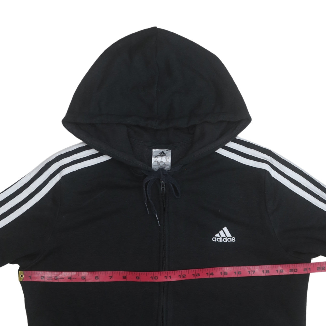 Womens UK Size 16 adidas Black Full Zip Hoodie