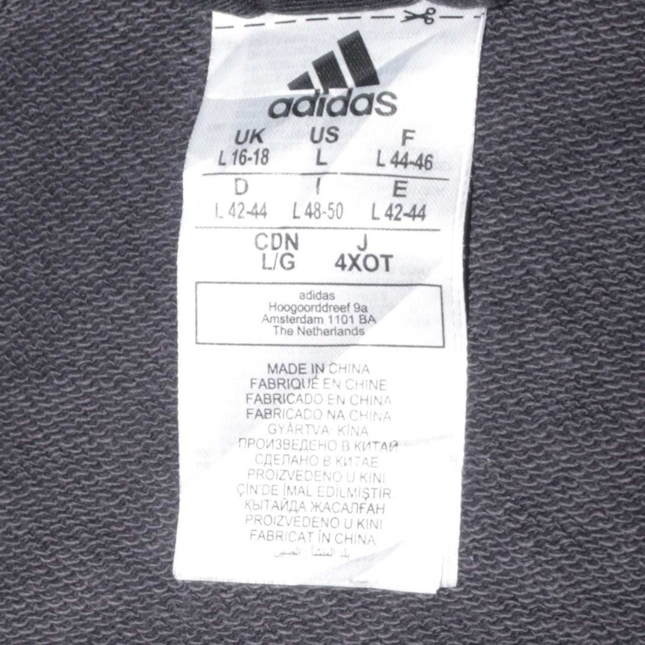 Womens UK Size 16 adidas Black Full Zip Hoodie