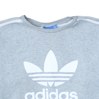 Adidas Girls Grey Pink Crew Neck Sweatshirt 13-14 Years Pullover Fleece