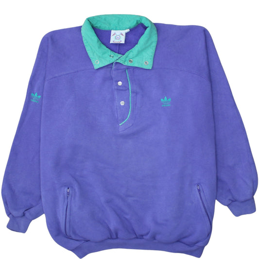Womens UK Size L adidas Purple Pullover Sweatshirt