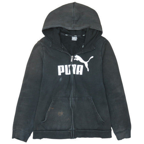 Womens UK Size XL PUMA Black Full Zip Hoodie