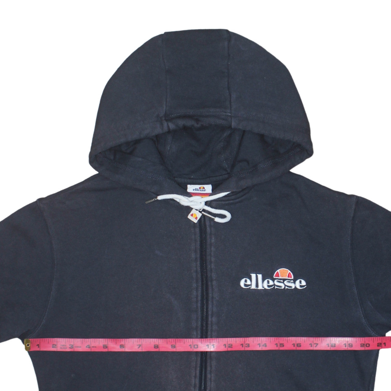 Mens UK Size S ellesse Black Full Zip Hoodie
