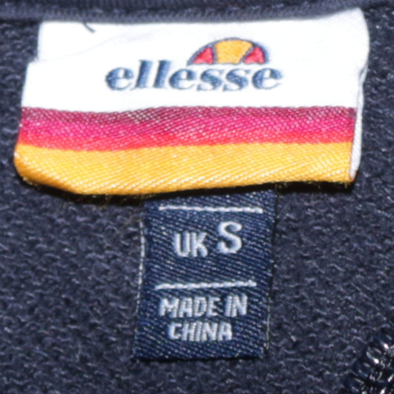 Mens UK Size S ellesse Black Full Zip Hoodie
