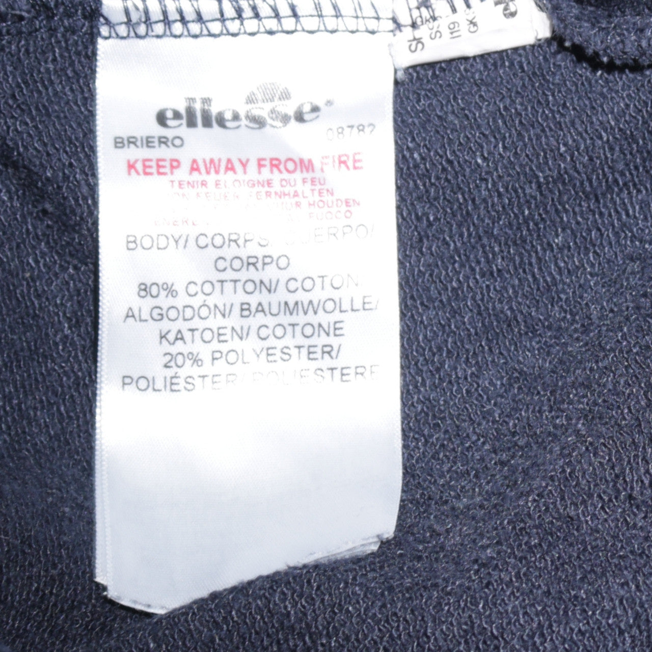 Mens UK Size S ellesse Black Full Zip Hoodie