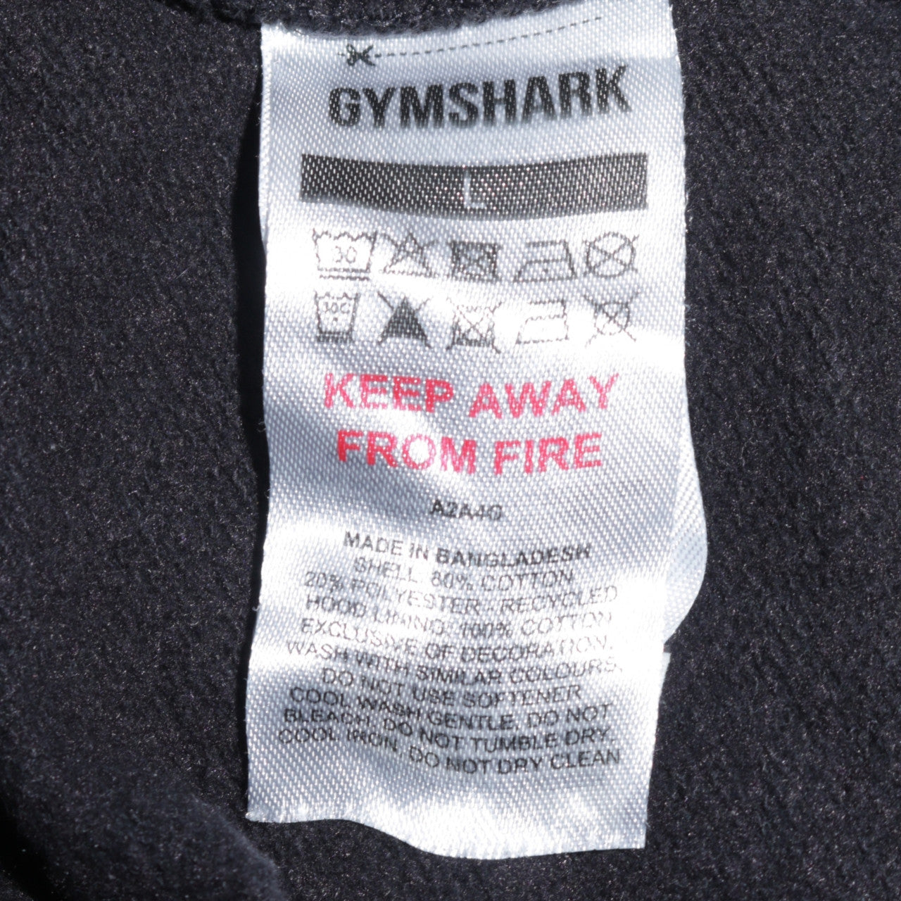 Mens UK Size L Gymshark Black Pullover Hoodie
