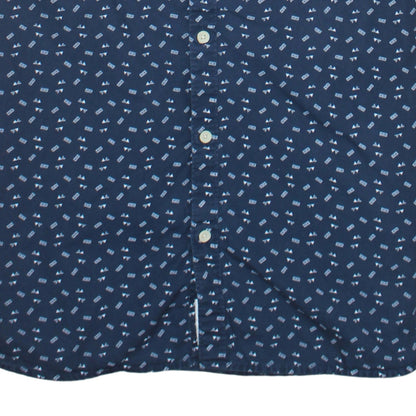 Hilfiger Denim Men's Blue Short Sleeve Button-Up Shirt L Regular Fit