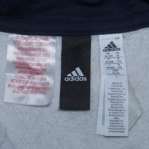 Boys UK Size 15-16 Years adidas Grey Full Zip Hoodie