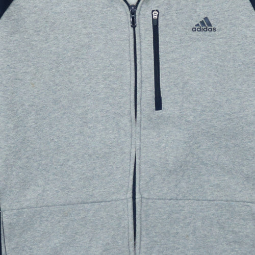 Boys UK Size 15-16 Years adidas Grey Full Zip Hoodie