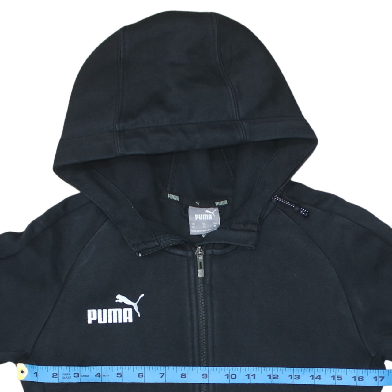 Mens UK Size XS PUMA Black Full Zip Hoodie