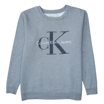 Mens UK Size M Calvin Klein Jeans Grey Pullover Sweatshirt