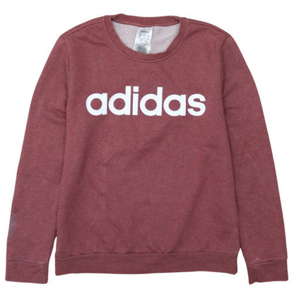 Womens UK Size L adidas Red Pullover Sweatshirt