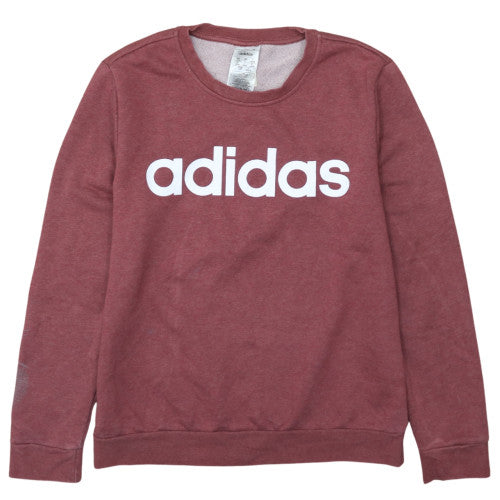 Womens UK Size L adidas Red Pullover Sweatshirt
