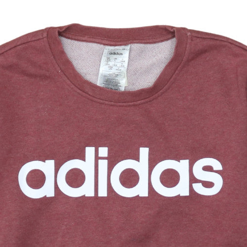 Womens UK Size L adidas Red Pullover Sweatshirt