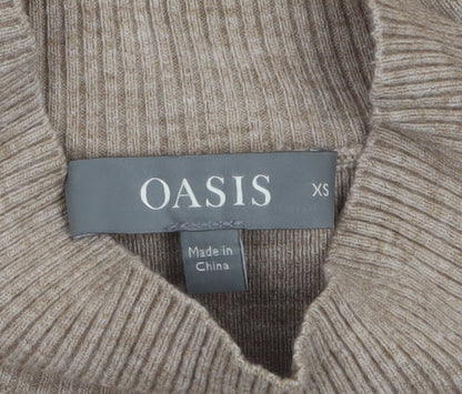 Womens UK Size XS Oasis Beige Pullover Jumper