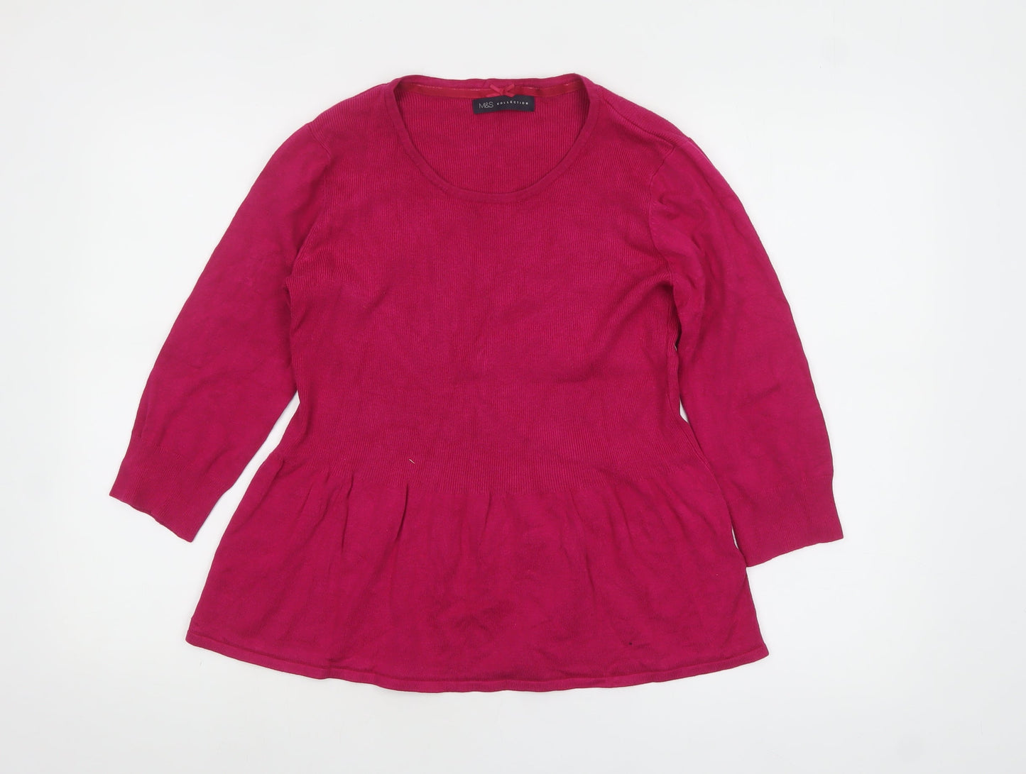 Womens UK Size 12 Marks and Spencer Pink Tunic Jumper