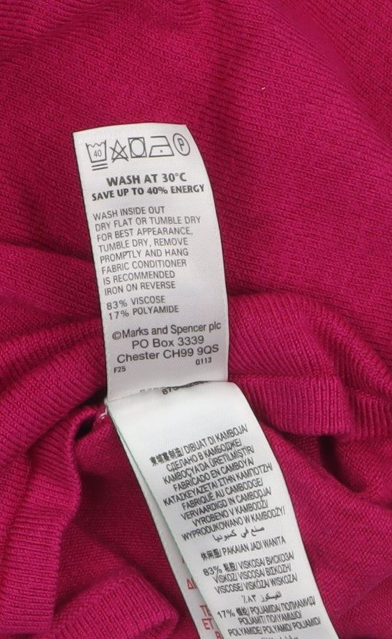 Womens UK Size 12 Marks and Spencer Pink Tunic Jumper