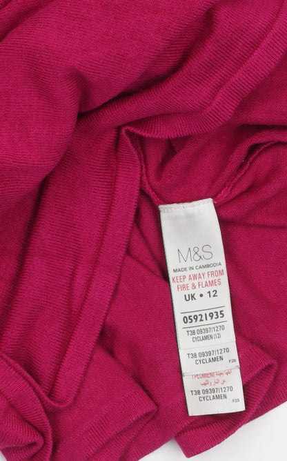 Womens UK Size 12 Marks and Spencer Pink Tunic Jumper