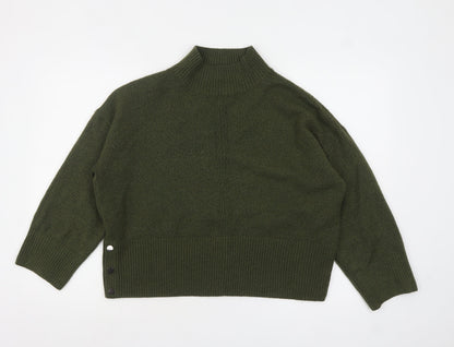 Tu Women Green Mock Neck Knit Pullover Jumper Size L