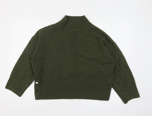 Tu Women Green Mock Neck Knit Pullover Jumper Size L