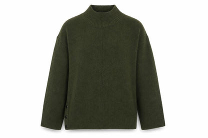 Tu Women Green Mock Neck Knit Pullover Jumper Size L